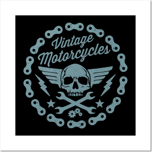 Vintage Motorcycles - Motorcycle Graphic Posters and Art